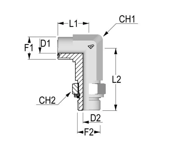 Non Branded - KIOB0902 - Bogen Außengewinde ORFS 9/16-MG1/8
