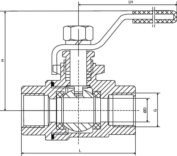 Non Branded - KS14FRVS - Kugelhahn, Edelstahl, 2XF 1/4''
