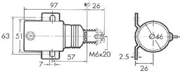 Non Branded - MB4611A - Absperrmagnet 12V 25mm 70