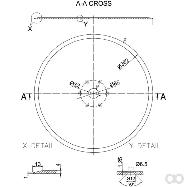 Non Branded - N00875A0N - Flachscheibe 382x4,0mm Senkloch