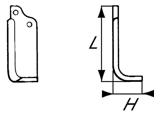 Non Branded - RB03011 - Rotovator-Messer Lh 138x57x50 mm 6mm Dick Geeignet für Badalini