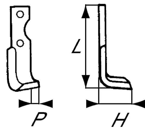 Non Branded - RB101101 - Rotormesser Rechts 190x53x30mm 6mm Dick Geeignet Fuer Breviglieri