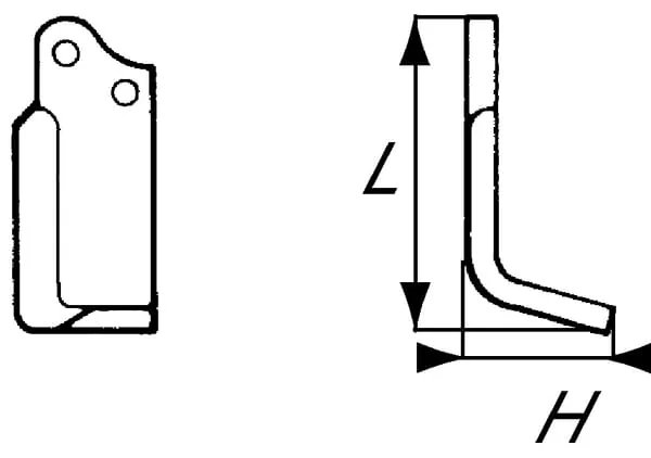 Non Branded - RB176745R - Rotovator-Messer Rechts 155x60x50mm 5mm Dick Geeignet für Agria