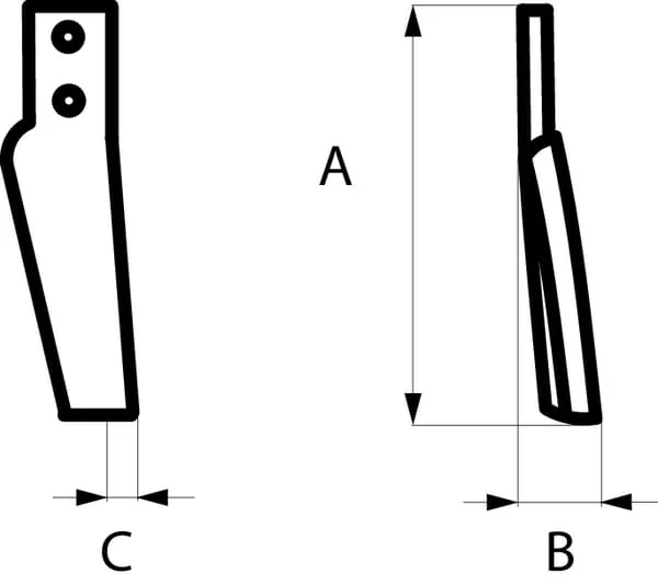 Non Branded - RB255014RH - Rotovator-Messer Rechts 80mm 6mm Dick Geeignet für Maschio