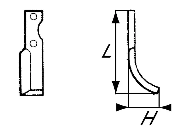 Non Branded - RB27002 - Rotovator-Messer Rechts 225x68x30mm 5mm Dick Geeignet für Honda