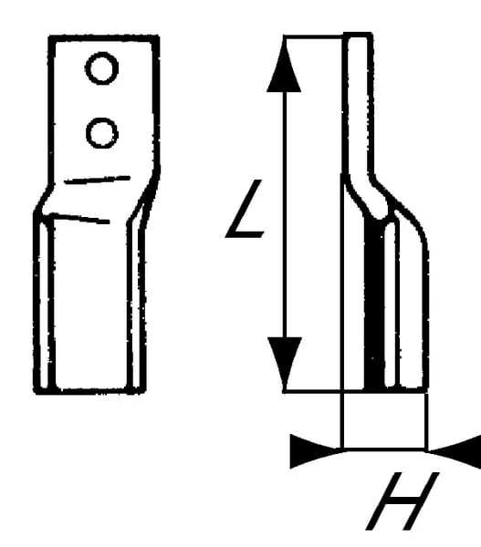 Non Branded - RB422630 - Rotovator-Messer Rechts 50mm 12mm Dick Geeignet Für Celli