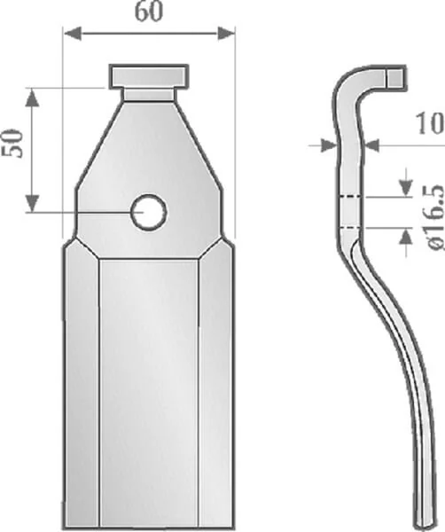 Non Branded - RB486520 - Rotobranenmesser 60mm/10mm, Geeignet Für Pegoraro