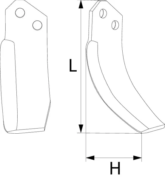 Non Branded - RB496367 - Rotovator-Messer Links 142x100x50mm 6mm Dick Geeignet Für Ferrari