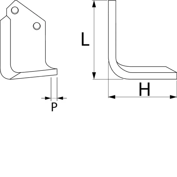 Non Branded - RB51012 - Rotavator-Messer Links 190x120x80mm 6 mm Dick Geeignet für Sauenburger