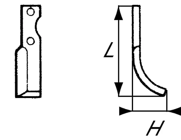 Non Branded - RB52002 - Rotavator-Messer Rechts 200x70x35mm 6 mm Dick Geeignet für SEP