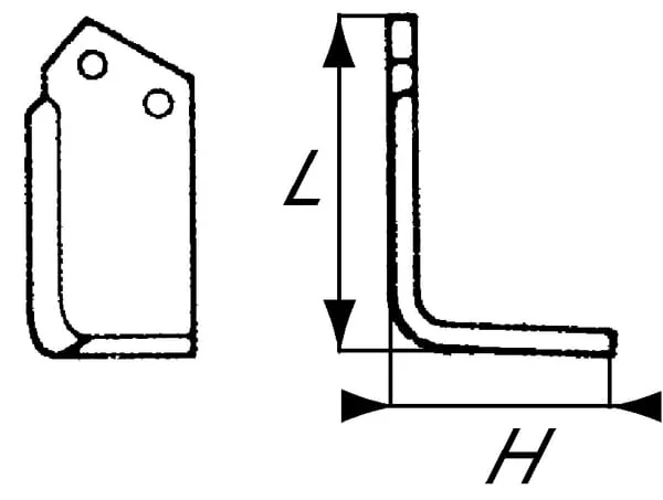 Non Branded - RB52106300 - Rotobranen-Messer Rechts 165x135x75 mm, 6 mm, Geeignet für Kuhn