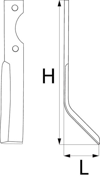Non Branded - RB54005 - Rotovator-Messer Rechts 255x65x35mm 8 mm Dick Geeignet für Simon