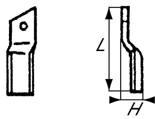 Non Branded - RB653829 - Rotovator-Messer Rechts 60 mm, 12 mm Dick, Geeignet für Howard