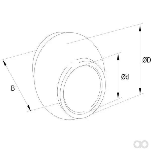 Kugel Für Untere Zugstange Doppelte Ausf., Kat. 2/1/2 Diameter 22,0-28,5/56x44,5 Mm