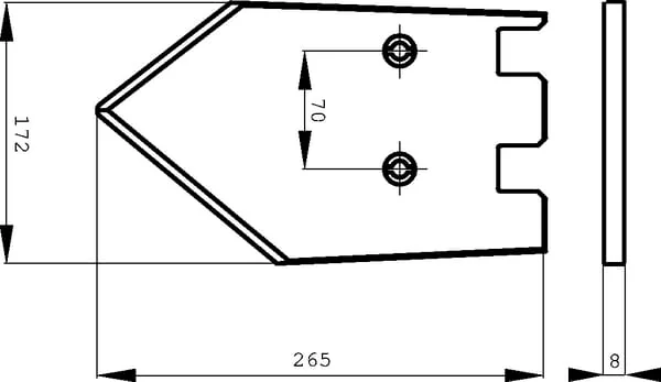 Non Original - 08900030N - La70 Linkes Messer 8x172x265