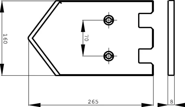 Non Original - 08900071N - Mittleres Messer Grimme