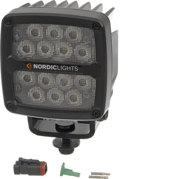 Nordic Lights - 984703B - Arbeitsleuchte LED, 50W, 7000lm, Quadratisch, 12/24V, Weiss, Aufschraubbar, Deutsch 2-Polig, Asymmetrischer Weitstrahler, 14 LEDs, Scorpius Pro 445 Nordic Lights