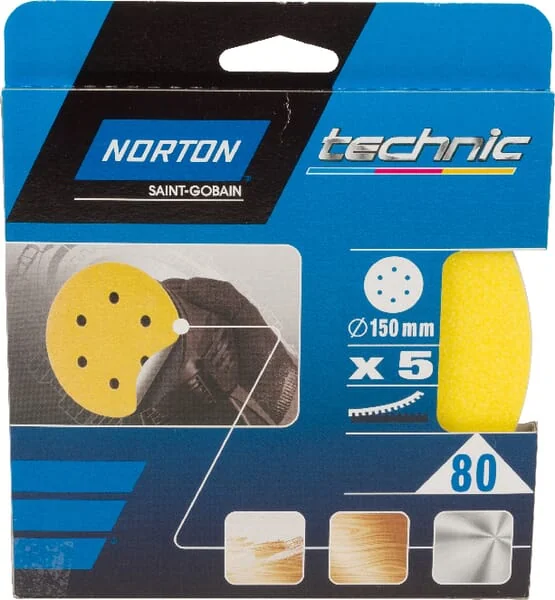 Norton - 66261139297 - Schleifpapier 150mm K80 (5x)