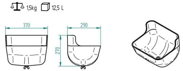 OK Plast - 162014207 - Futtertrog 12,5 L Modell 142 Schwarz
