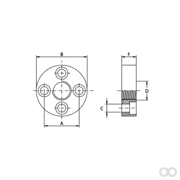 Oleo Tecnica - 1DF06 - Pumpflansch Gerade 3/8