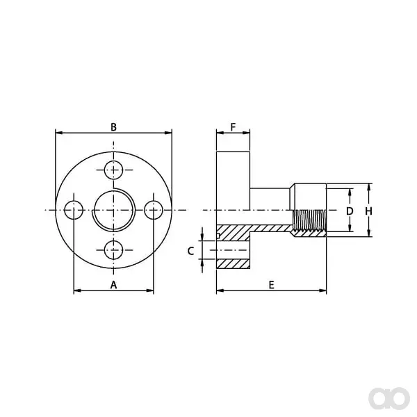 Oleo Tecnica - 1DPF06 - Pumpflansch Gerade 3/8