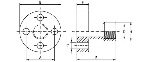 Oleo Tecnica - 2DPF08 - Pumpflansch 1/2