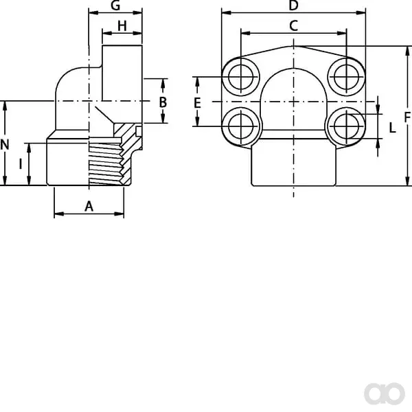 Oleo Tecnica - AFS320G2090 - SAE-Flansch, 90°