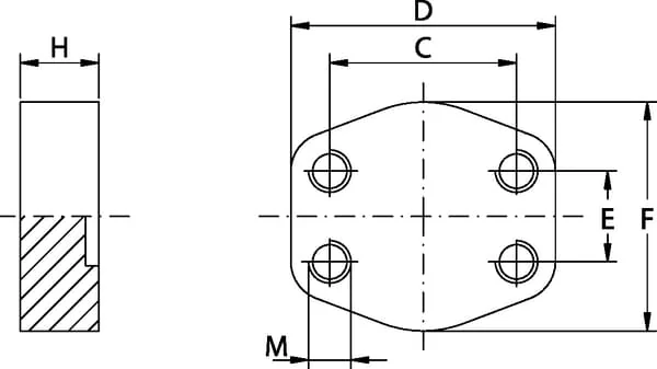 Oleo Tecnica - GFC316M - Blindgegenflansch SAE