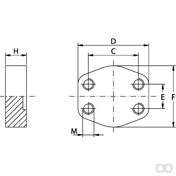 Oleo Tecnica - GFC320M - Blindgegenflansch SAE