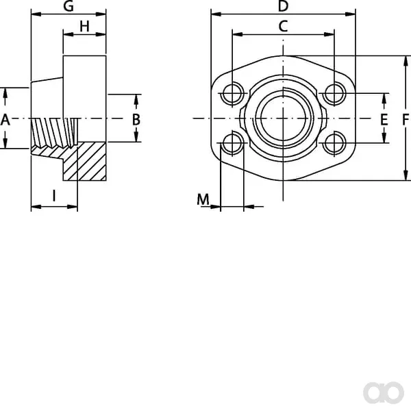 Oleo Tecnica - GFS316GU16 - Gegenflansch SAE3000 1