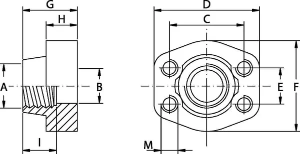 Oleo Tecnica - GFS332GU32 - Zaehlflansch SAE3000 2