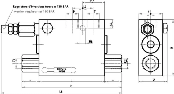 Oleodinamica Marchesini - C056V0280 - Rotationspflugventil VRA SE Kolben 60 80mm