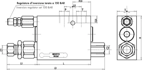 Oleodinamica Marchesini - C056V0290 - Rotationspflugventil VRAP DE Kolben 60 80mm