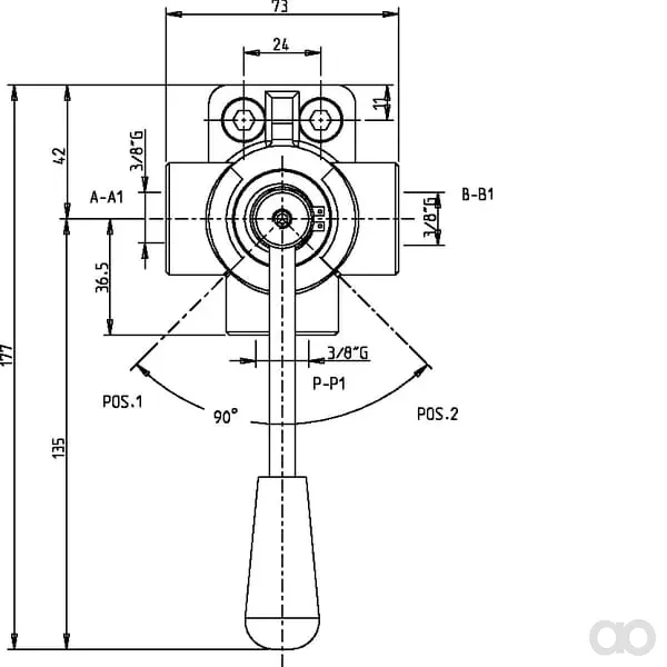 Oleodinamica Marchesini - DH056B - Ventil 6-Stufig L-Stecker 3/8"