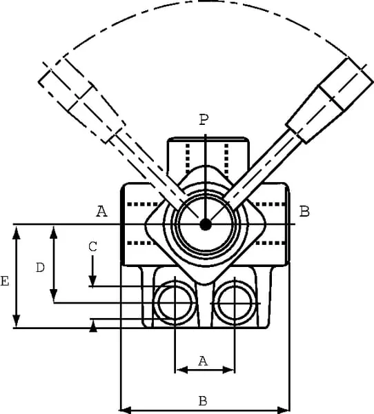Oleodinamica Marchesini - DH103B - Ventil 3-Stufig L-Stecker 1/2"