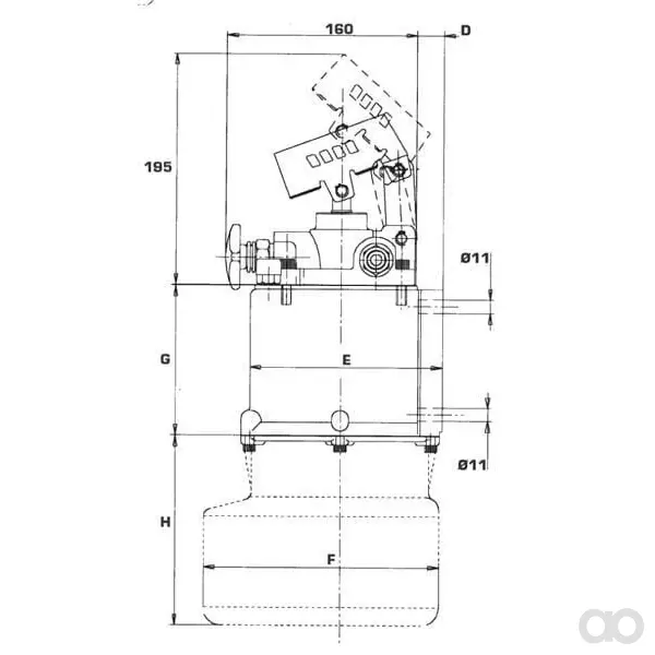 OMFB - PMS12ALU - Handpumpe Aluminium Ohne Tank