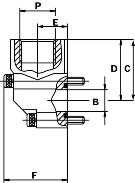 OMT - 1GQ06ST - Flanschbogen Stahl 3/8 - M6x20 - M6x35