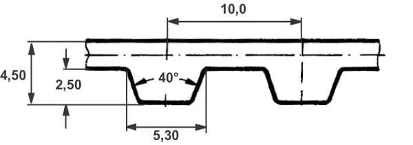 Optibelt - T1078025 - Zahnriemen T10 78 Zaehne 780x25MM