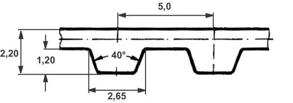 Optibelt - T551025 - Zahnriemen T5 102 Zaehne 510x25MM