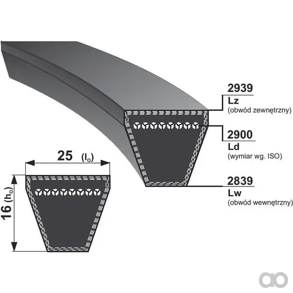 Optibelt - VB252839 - Keilriemen 25x2839 Optibelt