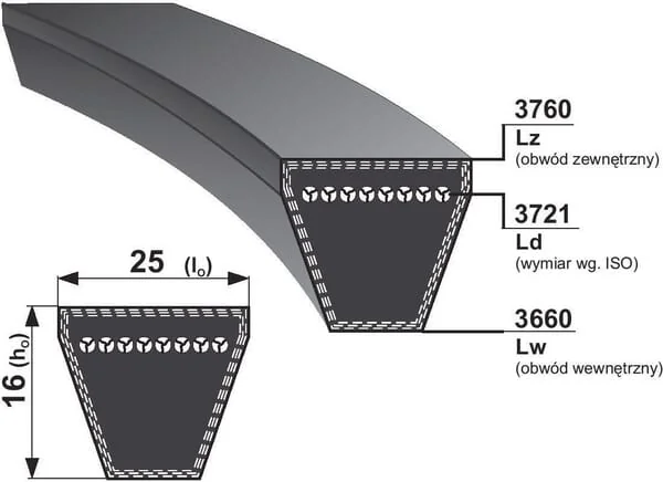 Optibelt - VB253660 - Keilriemen 25x3660 Optibelt