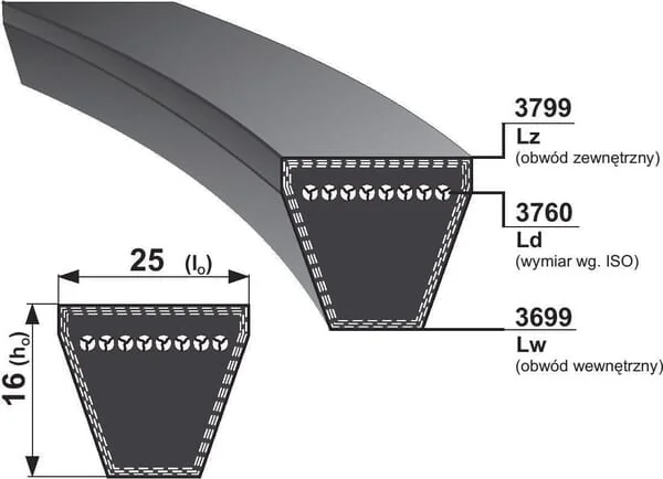 Optibelt - VB253690 - Keilriemen 25x3690 Optibelt