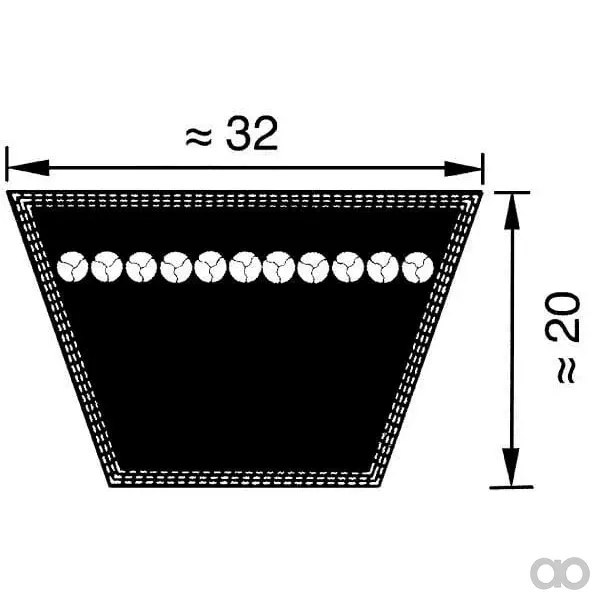 Optibelt - VB323658 - Keilriemen D144 32x3658 Optibelt