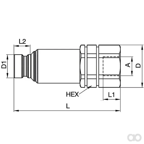 Parker - FEM3726FB - Stecker 3/8" Tema FF ISO16028