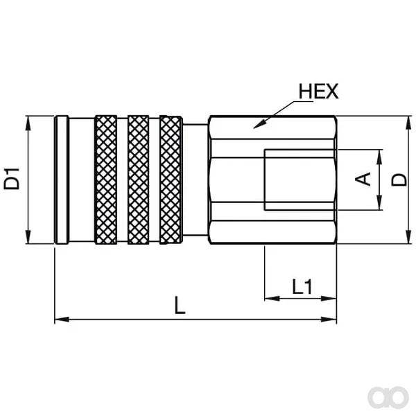 Parker - FEM3726FB - Stecker 3/8" Tema FF ISO16028