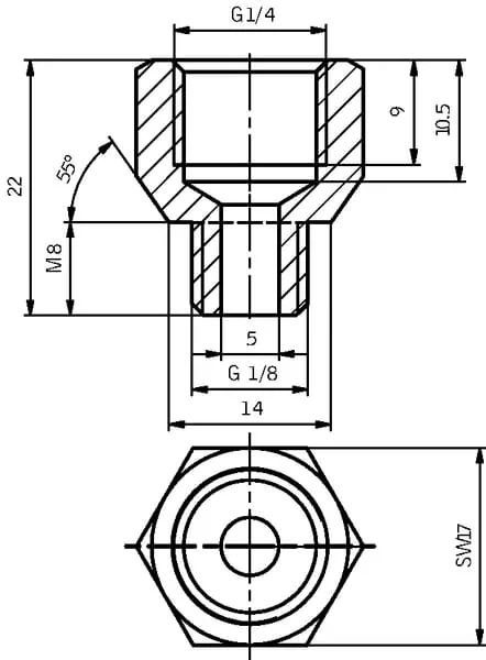 Perma - PRM9260011501 - Adapter BI.1/4"-BU.1/8" MESSIN