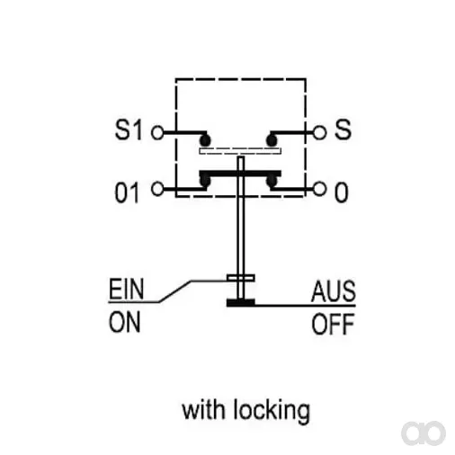 Pneutron - 11145340PN - Drucktaster, Zapfwelle, Rund, Rot