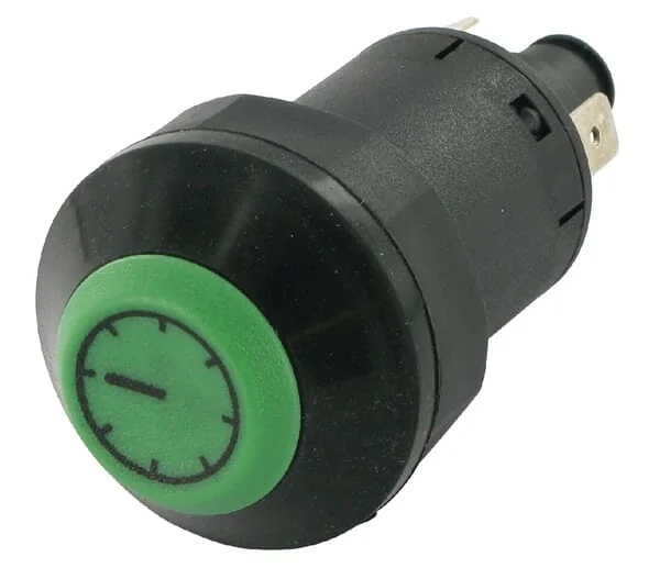 Pneutron - 11215400PN - Drucktaster, Uhr-Anzeige, Rund, Gruen