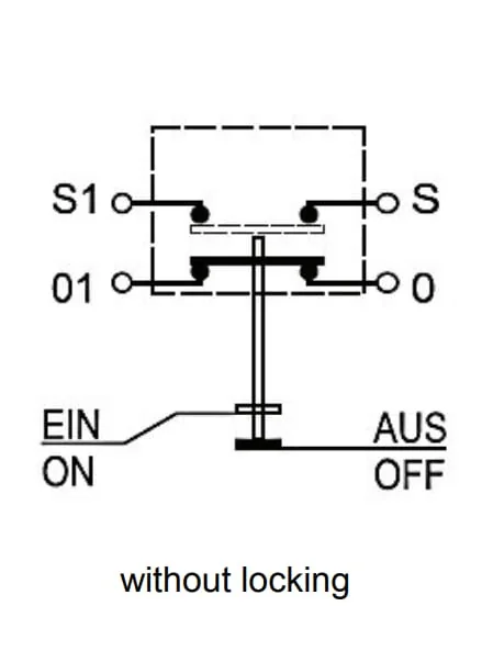 Pneutron - 11245400PN - Drucktaster, Heben und Senken, rund, gelb