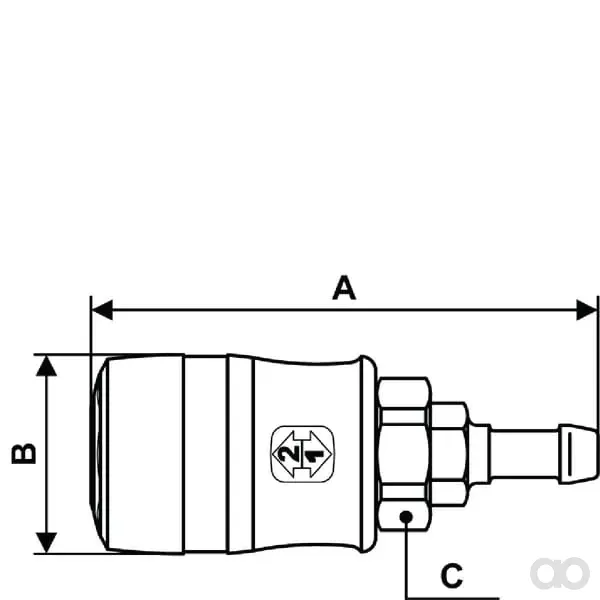 Prevost - ASG061810 - Sicherheits-Schnellanschluss Saeule 9/10mm